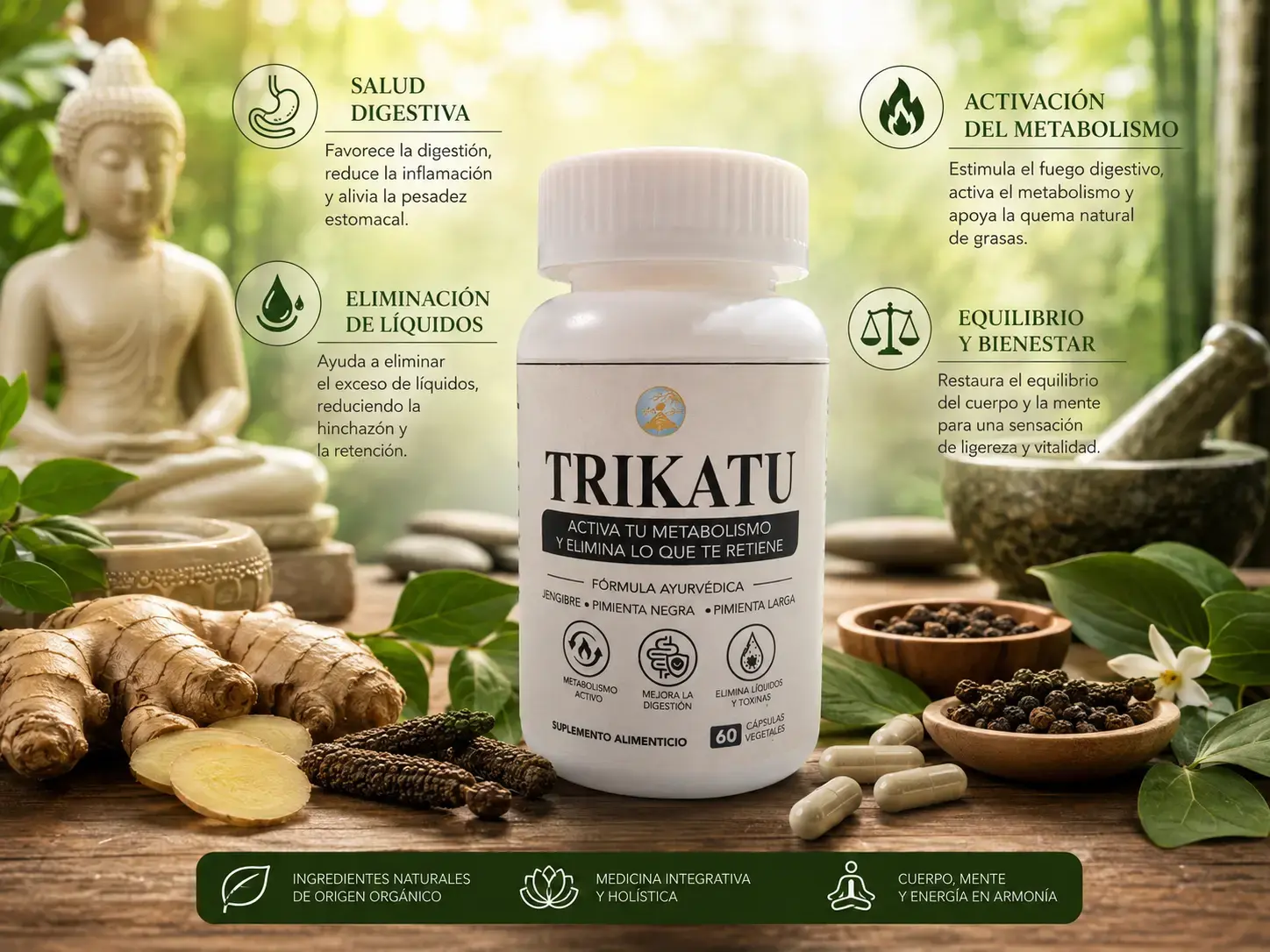 TRIKATU Frasco con 60 capsulas 392 mg